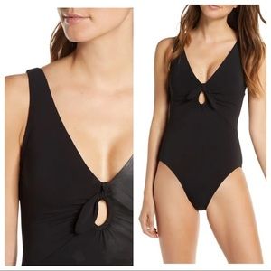 Robin Piccone Ava Plunge One Piece Black